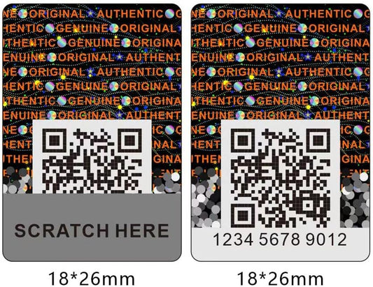 Anti-Counterfeit Packaging Authentic Hologram Labels Silver QR Code Stickers Security Seals Genuine Tags Unique Random Serial Number 1X0.7 inch Holographic Stickers (480pcs)