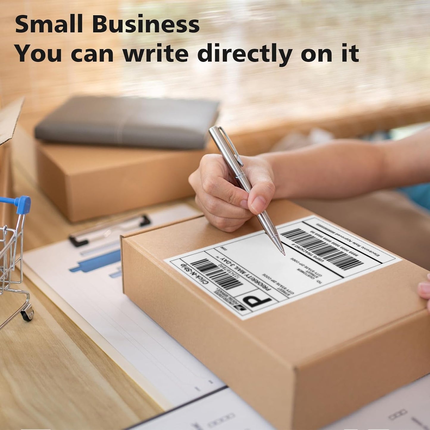 DGBDPACK 4"x6" Direct Thermal Shipping Labels 300 Labels/Roll Compatible with Zebra Rollo Beeprt Printer Permanent Adhesive