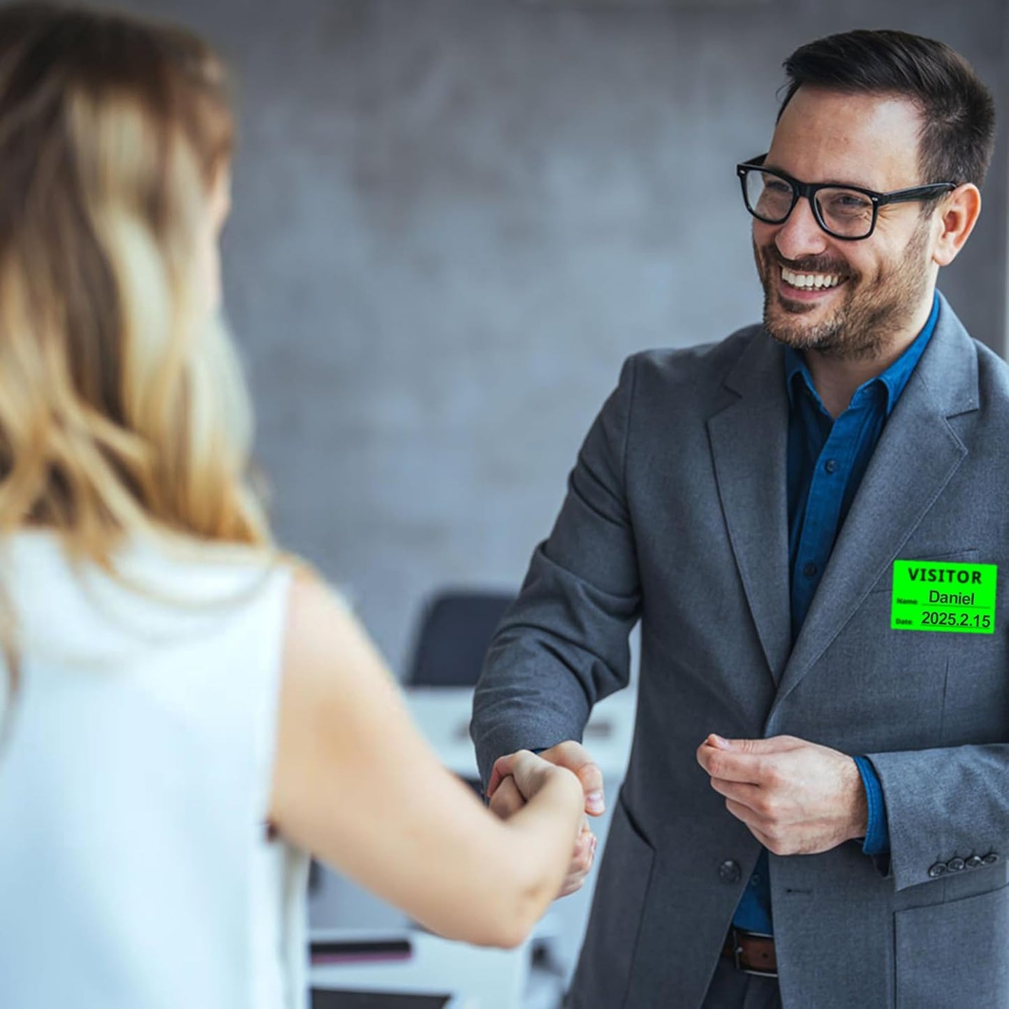 Visitor Pass Stickers – 300 Writable Name Tag Labels, 2 x 3 Inch, Self-Adhesive Identification Badges for Office, School, Events (300Pcs-Fluorescent Green)