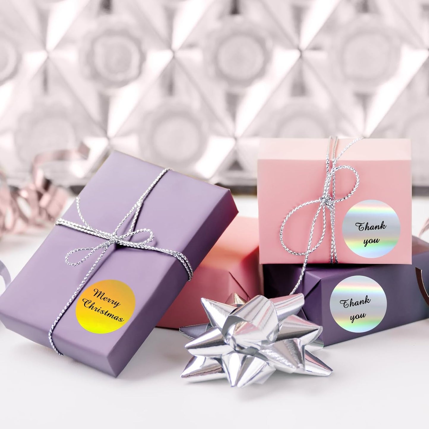 1.5 Silver Round Thermal Sticker Labels, 500 Labels per Roll, Direct Thermal, Multi-Purpose