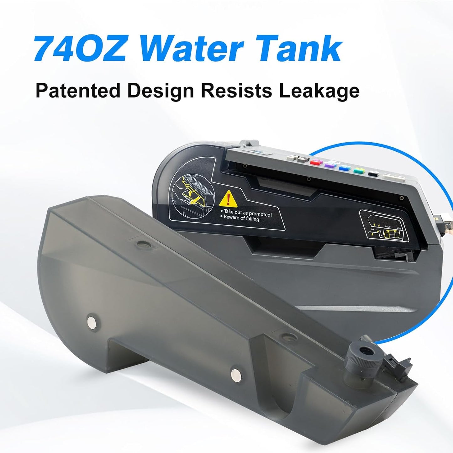 Automatic Kraft Tape Dispenser, Up to 3" Width, One-Touch Moistening & Heating, Grey, LockedPaper-EG100