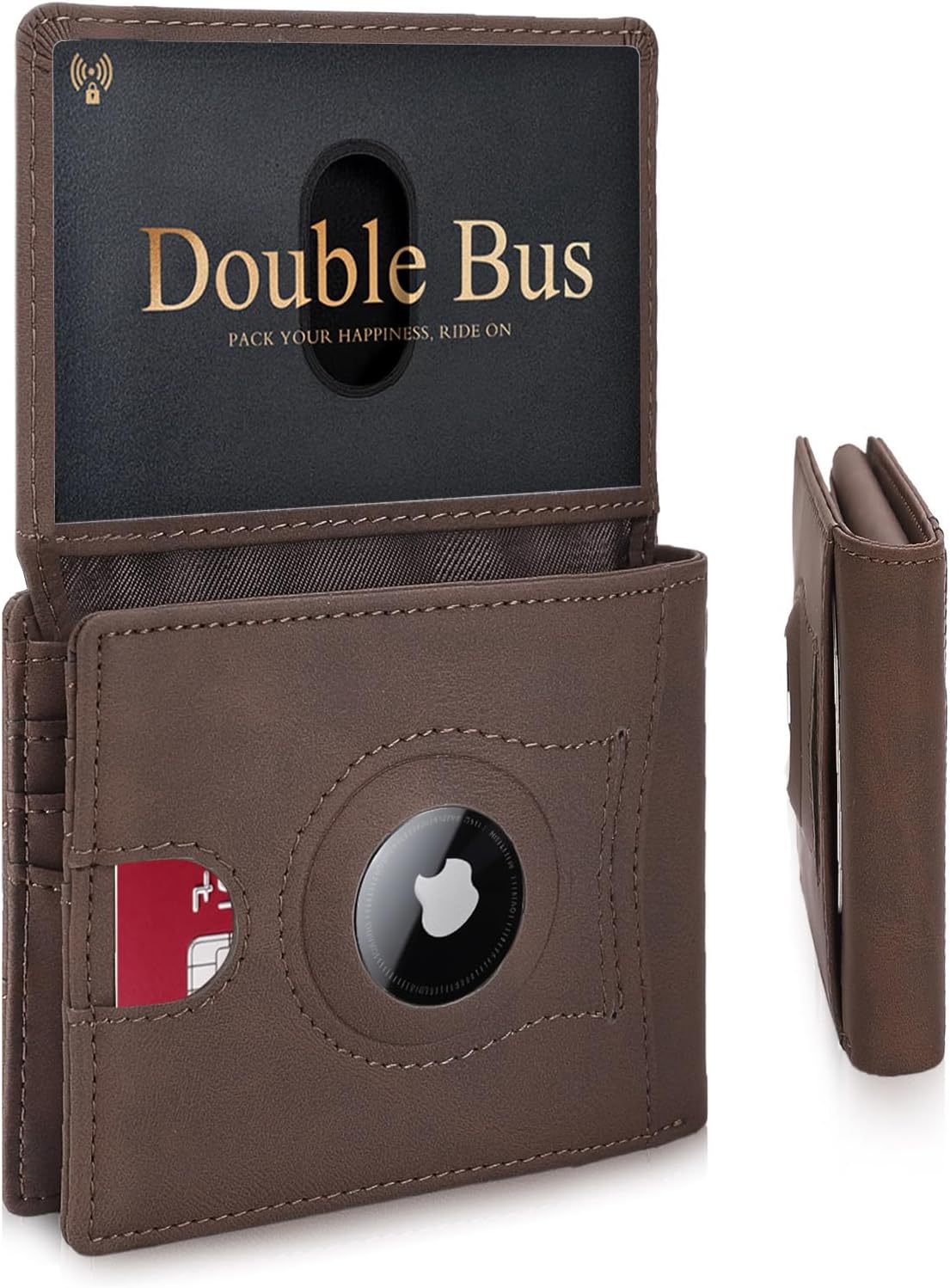 Slim Wallet for Men RFID Blocking Bifold Mens Slim Wallet,Ultra Thin Minimalist Front Pocket Small Compact Mens Leather Wallets,Smart Security Credit Card Holder with 2 ID Window & 1 Money Slot