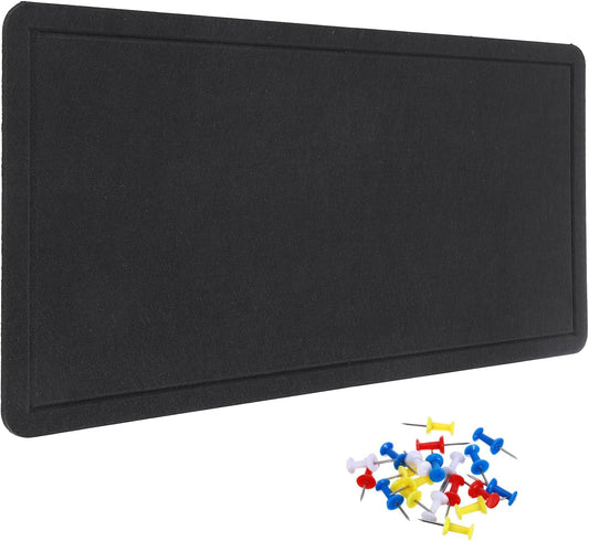 YOKIVE Felt Bulletin Board, 94.4 x 47 -Inch Foldable Decorative Pin Board Self Adhesive Felt Cork Board with 20 Pushpins, Great for Wall, Photo Display, Paste Note, Schedule(Black)