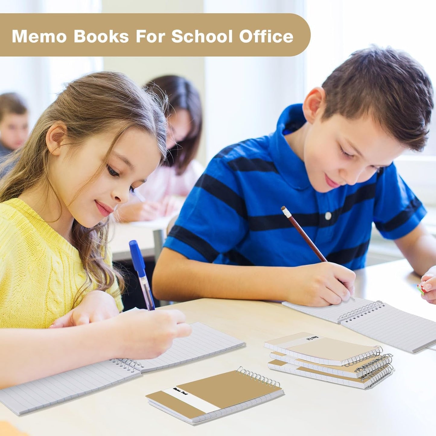 Thenshop 100 Pads Spiral Memo Bulk 3'' x 5'' Top Bound Memo Book 60 Sheets Small Mini Notebooks Lined Wire Bound Pocket Steno Book for Home, Office, School (Colorful)