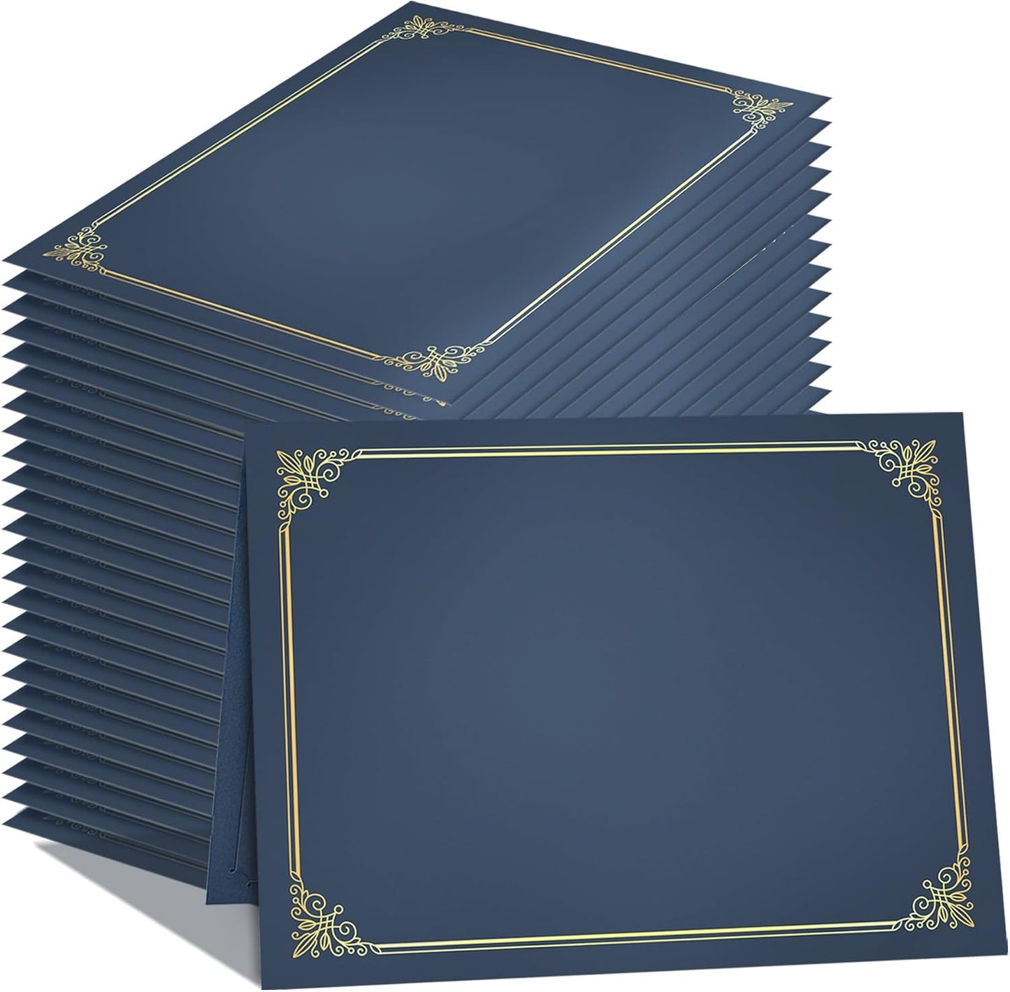 GNL Certificate Holders - 25 Packs Blue Diploma Holders, Certificate Covers with Gold Foil Border, for Letter Size 8.5 x 11 Certificate Paper, Award, Graduation, Documents