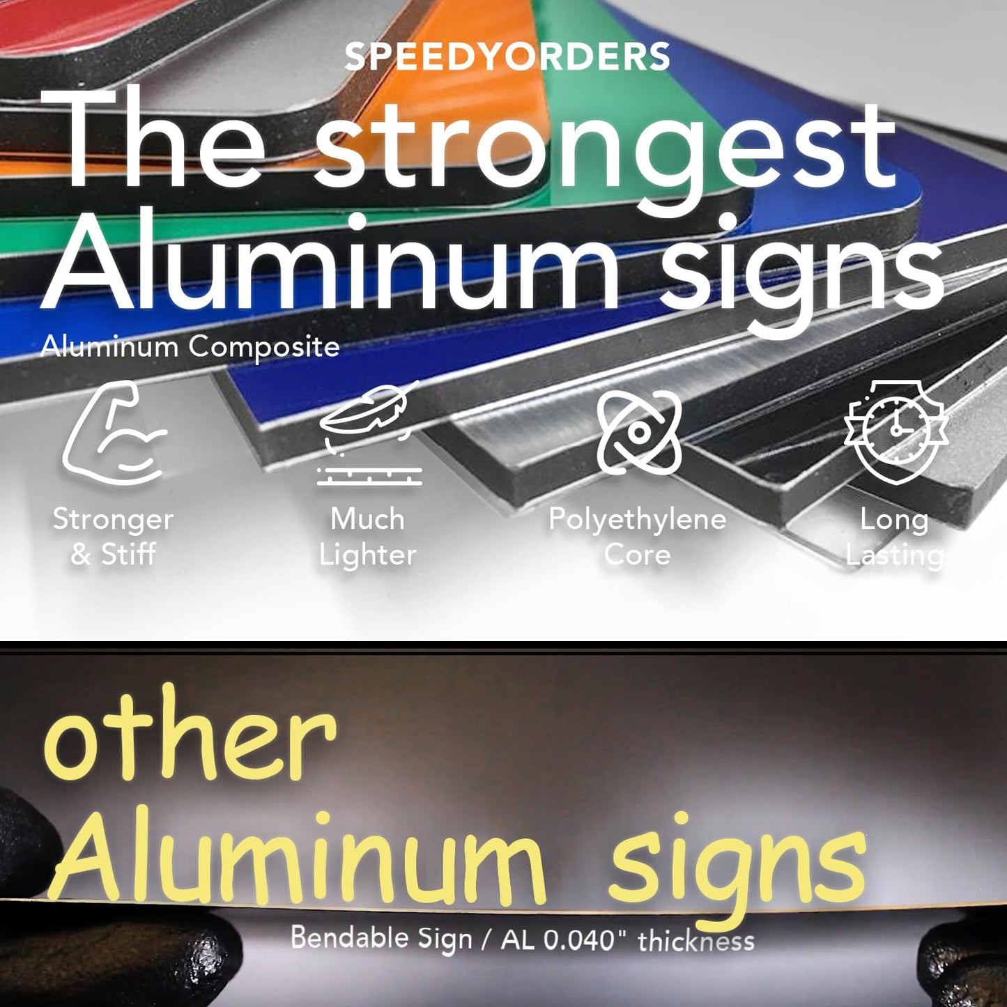 Custom Metal Signs, Personalized Aluminum, Customized Safety, Business Signs, Waterproof Outdoor, White Aluminum (Yellow Background, 10x7 In)