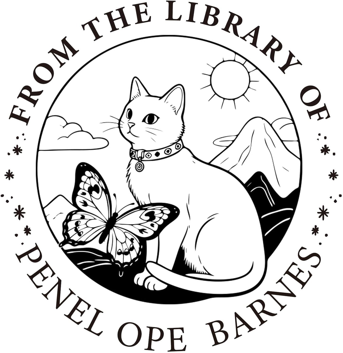 Custom Book Embosser | Personalized Book Stamp | Self Ink Rubber Stamp from The Library of | Customizable Embosser (Cat 6)