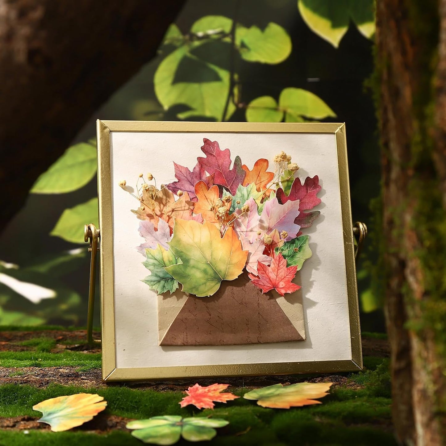 Botanical Leaf Stickers, 270PCS Plant Stickers for Scrapbooks Journals DIY Crafts Writable Cowhide Paper Material