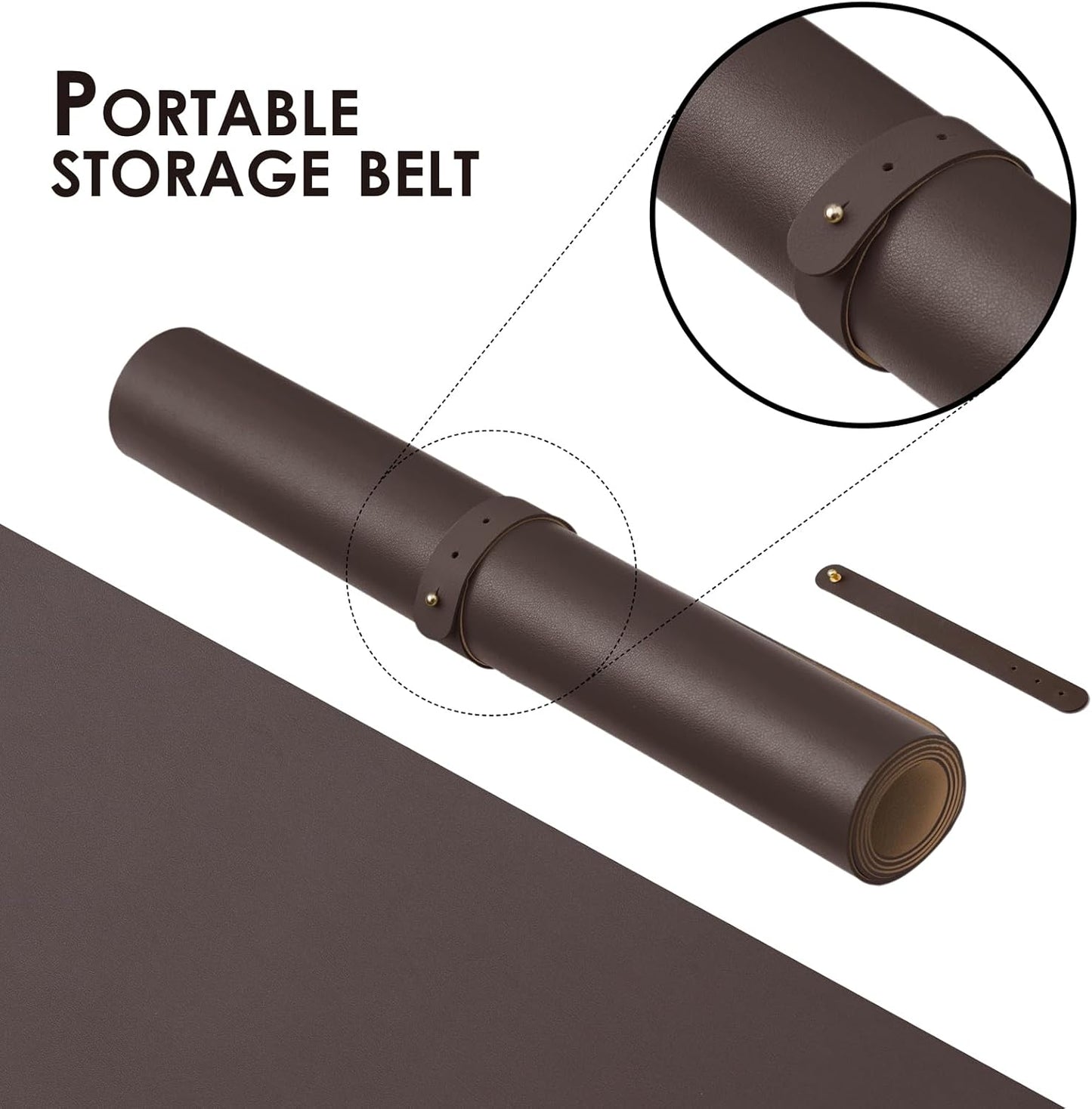 Leather Desk Mat - Non-Slip PU Desk Pad for Office and Home - Desk Organization and Accessories - Ideal for Large Mouse Pad and Desk Mats on Top of Desks (Coffee,27.6"x 13.8")