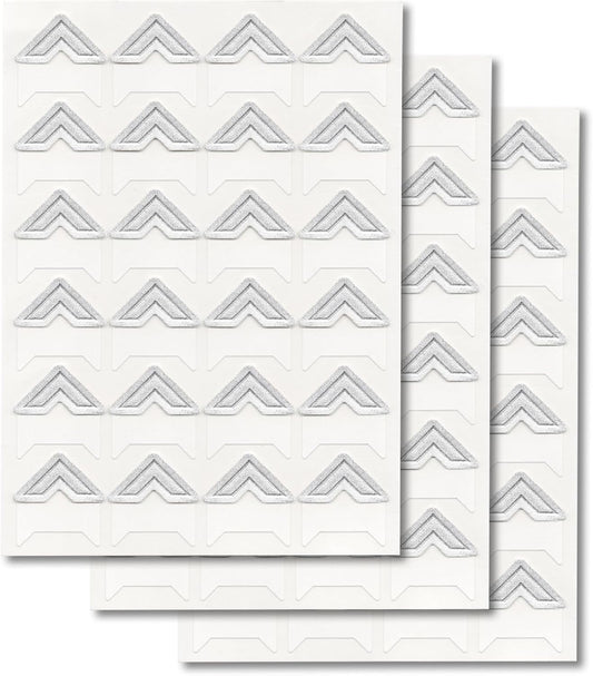 GOONAVI 10 Sheets 240 Pcs Shiny Silver Acid-Free Photo Corners Mounting Self Adhesive for DIY Photo Album Journal