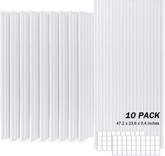 10 Pack Large Acoustic Panels, 48"X24"X0.4" Sound Proof Foam Panels for Walls, Sound Dampening Panels, Sound proof panels for walls, Soundproof Wall Panels for Home Studio&Office Decor.(White)