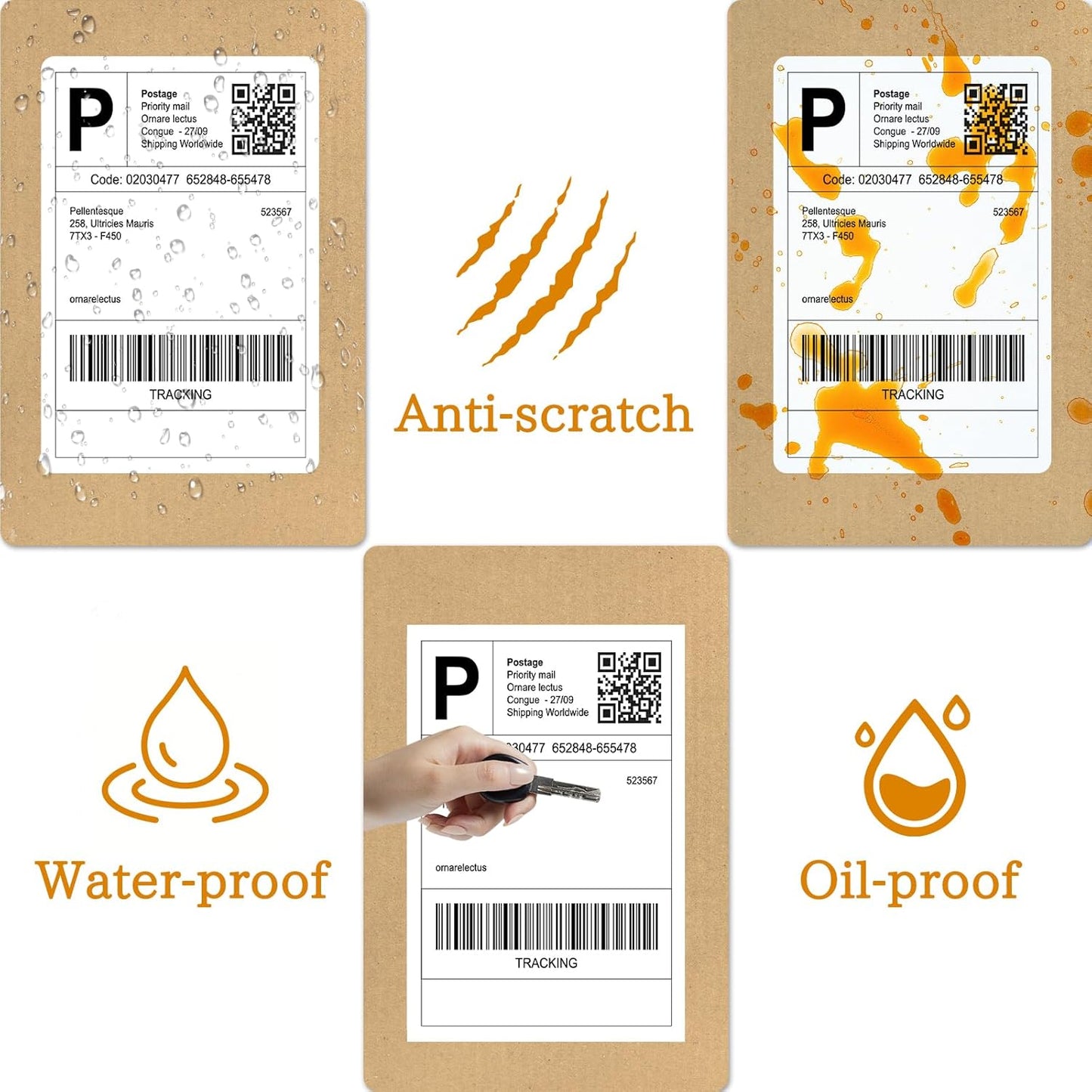 4" x 6" Thermal Labels, 200 Fanfold Labels, Direct Thermal Shipping Label Compatible with Nelko, Rollo, Zebra, Brother, Orgbro, Munbyn, Jadens Shipping Label Printer, Commercial Grade