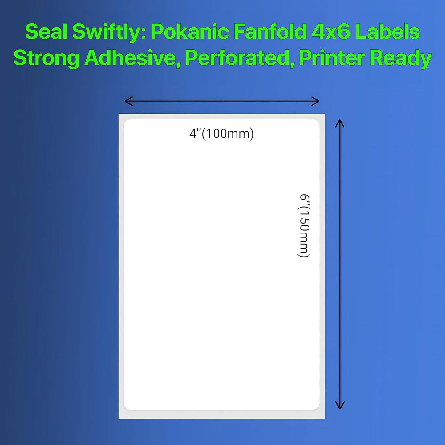 Roll [4 x 6 inch] x [500 Thermal Labels] Direct White Strong Adhesive Perforated Postage Shipping Printer Compatible with Zebra SNBC Epson Rollo (500 Labels, 1 Roll)