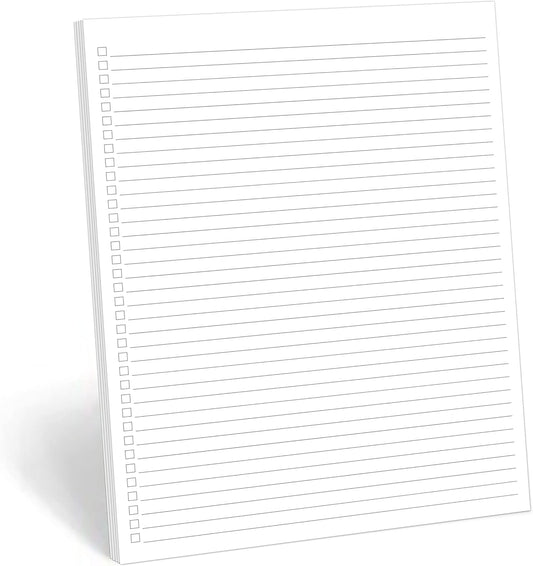 321Done Checklist To Do List Notepad - 50 Sheets (8.5" x 11") To-Do Checklist Tear Off Planning Pad, Large Letter Size - Made in the USA - Plain Gray