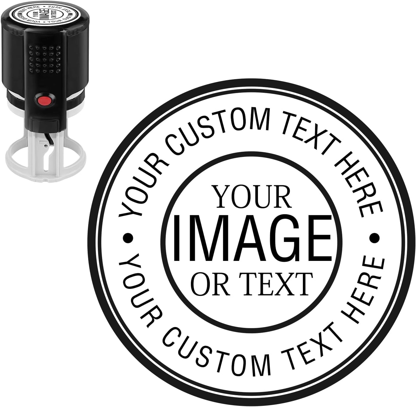 Custom Stamps for Business | Custom Logo Stamp | Personalized Self Inking Stamp Customized Business Logo Text Rubber Stamper, 4 Sizes/5 Color Options (1.2-inch)