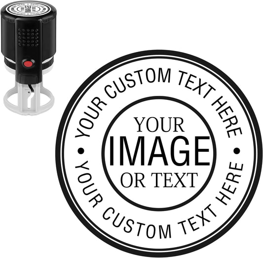 Custom Stamps for Business | Custom Logo Stamp | Personalized Self Inking Stamp Customized Business Logo Text Rubber Stamper, 4 Sizes/5 Color Options (1.2-inch)