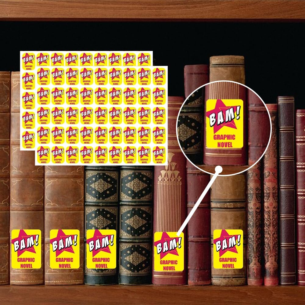 Genre Book Spine Labels | Library Classification Stickers Graphic Novels 450pcs
