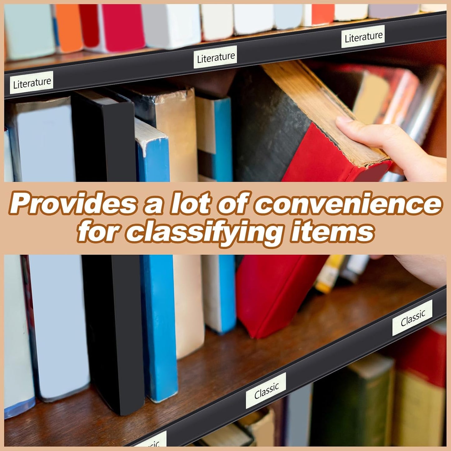 Spiareal 50 Pcs 47.8 x 1.38 Inch Shelf Label Strips Adhesive Back Stick on Data Price Tag Holder Clear PVC Adhesive Ticket Channel for Supermarkets Convenience Shops(Black)