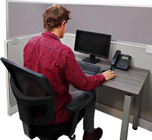 OBEX Acoustical Cubicle Privacy Screen Extender Desk Panel & Office Divider, Add Separation & Block Noise, 18" x 30", Slate