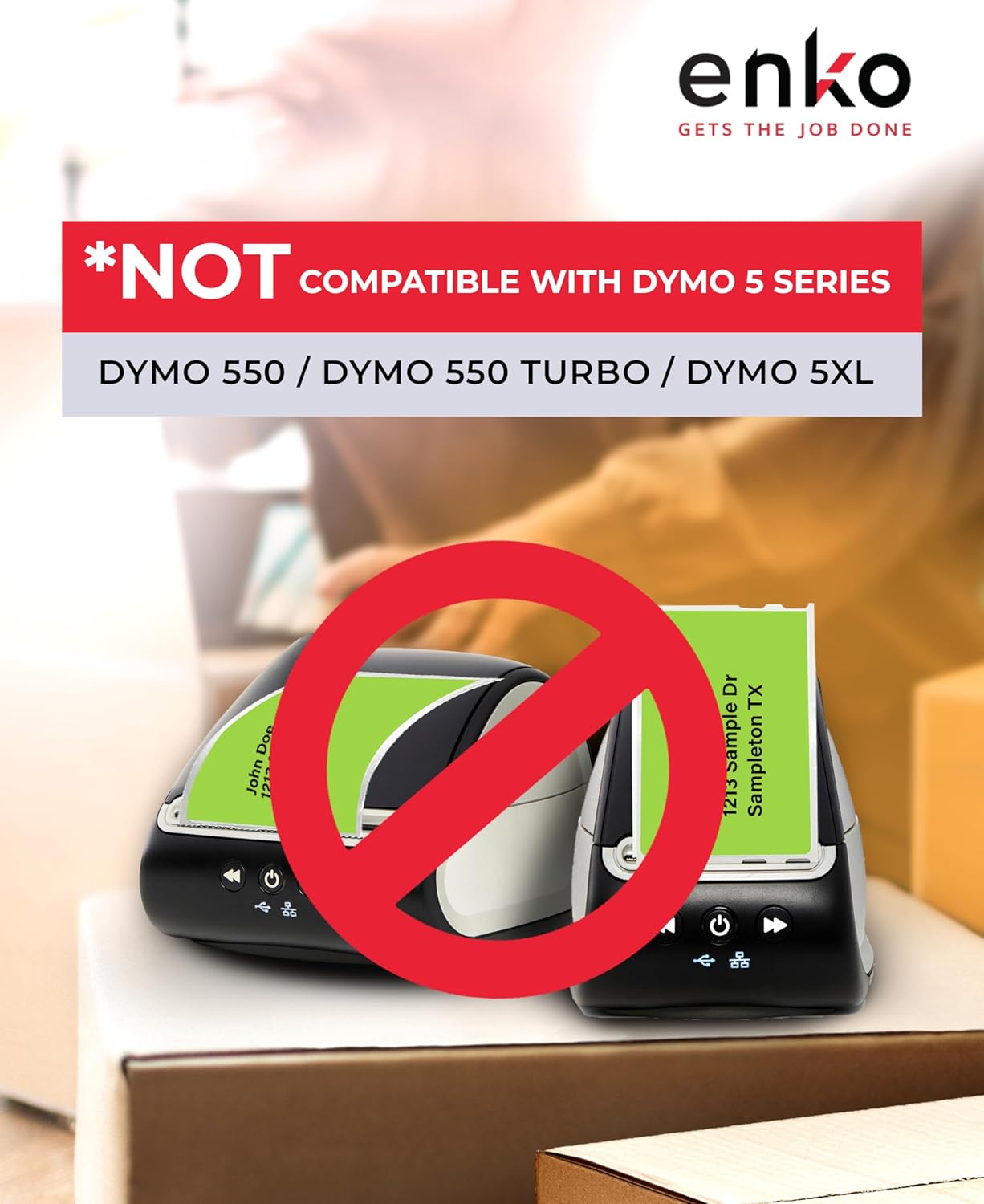 enKo [6 Rolls, 1800 Direct Thermal Labels] Green Colored Compatible for Dymo 30256 Label (2-5/16 x 4") Use with Dymo, Rollo Thermal Printer as Shipping & Mailing Labels