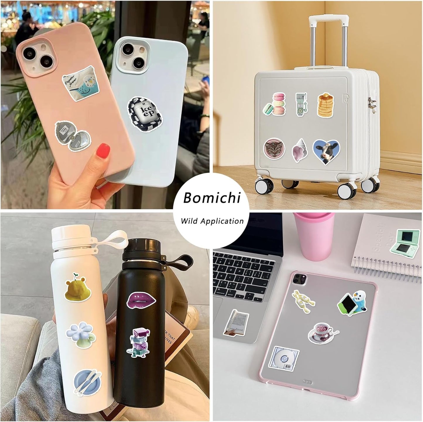 240 Pcs Colorful Aesthetic Stickers for Scrapbooks,Cute Vinyl Stickers with 4 Different Colorful Themes for Water Bottles Laptop Stickers Skateboard Notebooks Phone Kindle