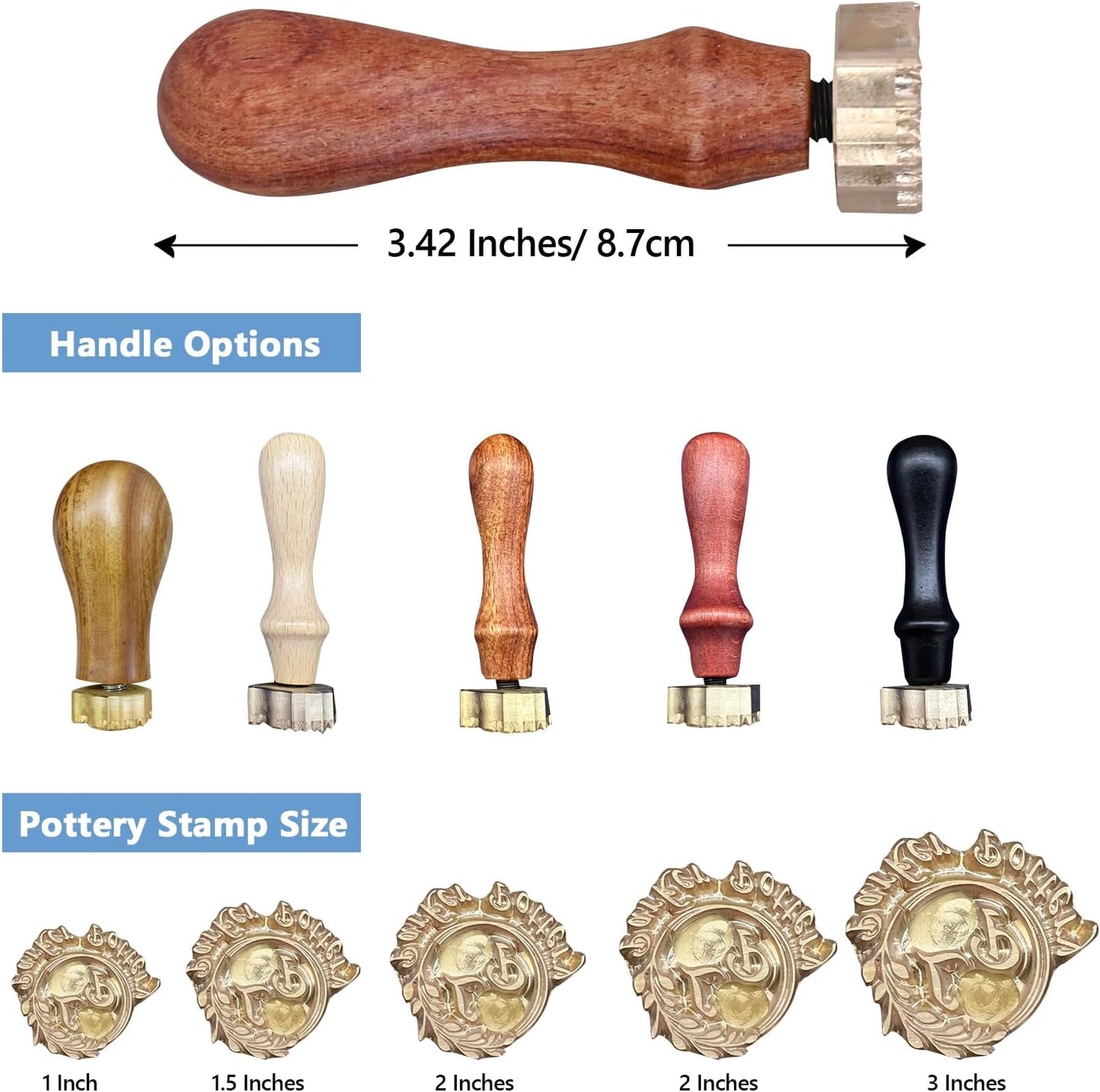 Custom Pottery Stamp - Personalized Clay Stamp with Your Logo Design - Create Unique Imprints in Pottery - Potters Lovers Gift Polymer Clay Tool