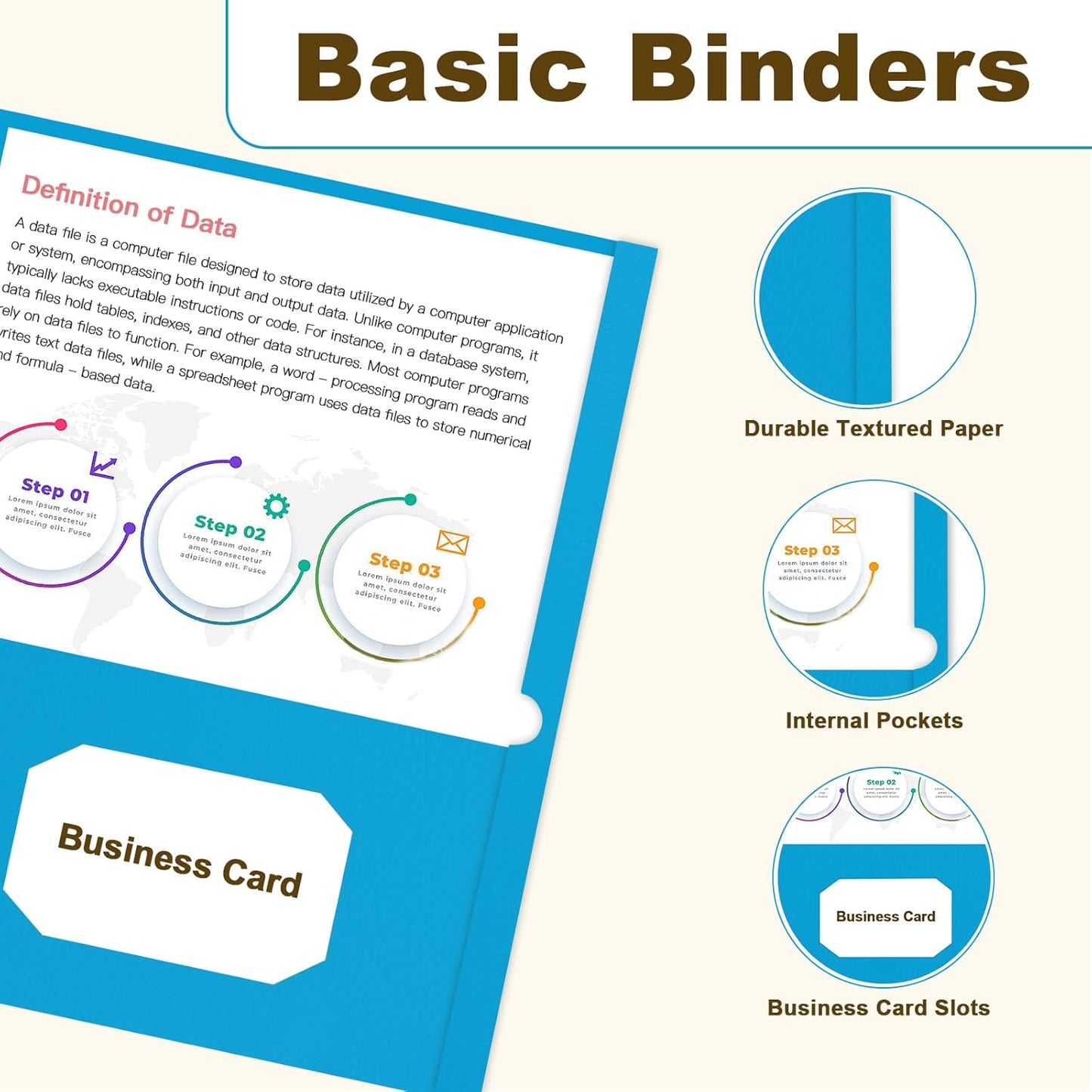 Folders with Pockets, LAYZZ 30 Pack Paper Pocket Folders, 2 Pocket File Folder Fits Letter Size Paper, for School Office and Home (Light Blue)