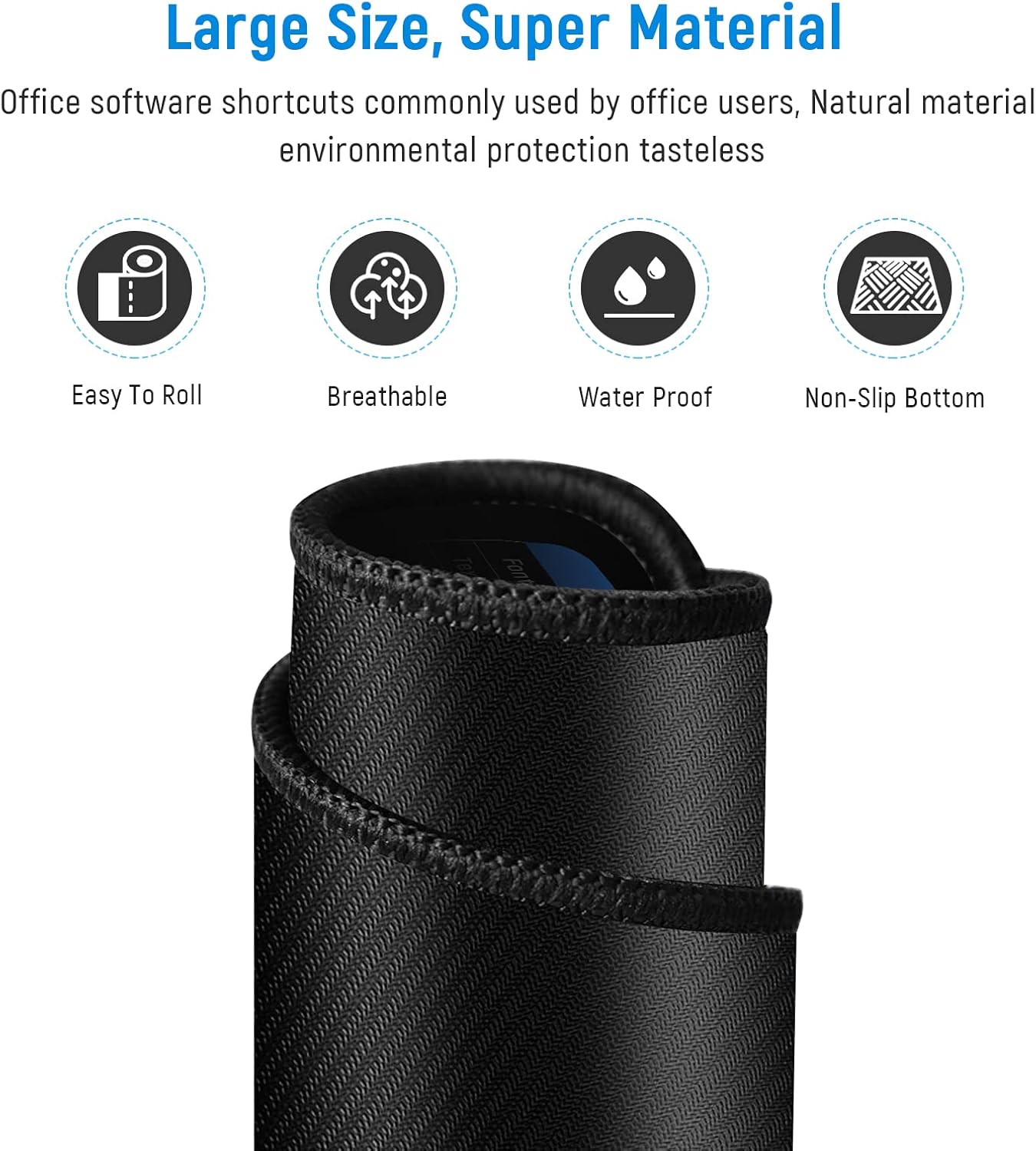 JIALONG Large Gaming Mouse Pad Desk Mat Office Software Excel Shortcuts Mousepad with Personalized Design Extended Size 35.4 X 15.7inches by Office Users