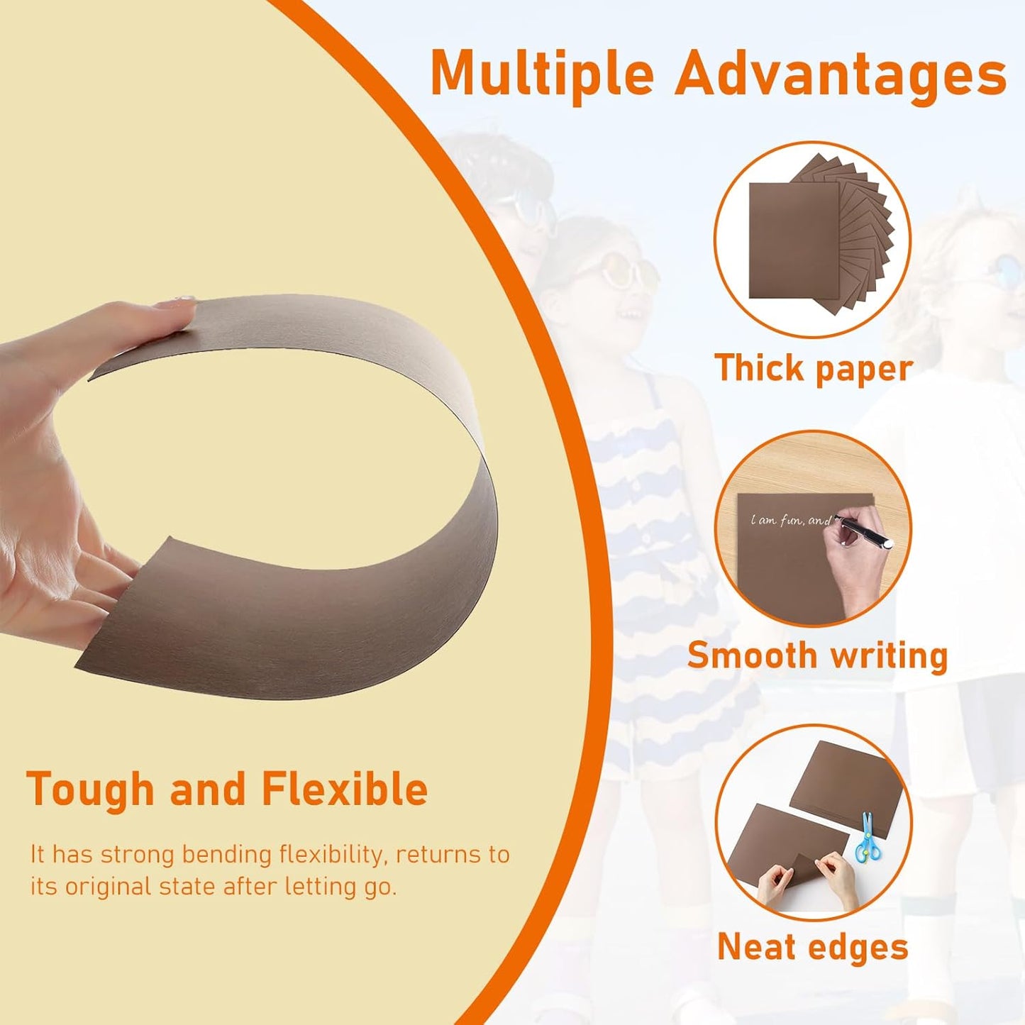 100 Sheets Coffee Color Cardstock 8.5 x 11 Craft Paper, 75lb Heavyweight Dark Brown Paper Card Stock for DIY Cards Making, Wedding Invitations, School Crafting, Memus, Greeting Cards