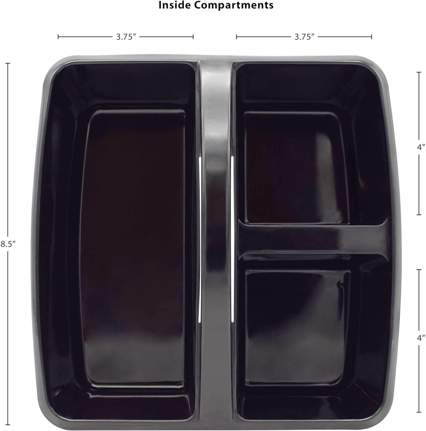 Teacher Created Resources Black Portable Plastic Storage Caddy for Classrooms, Kids Room, and Office Organization, 3 Compartment, 9.25" D x 9" W x 5.25" H, 6-Pack