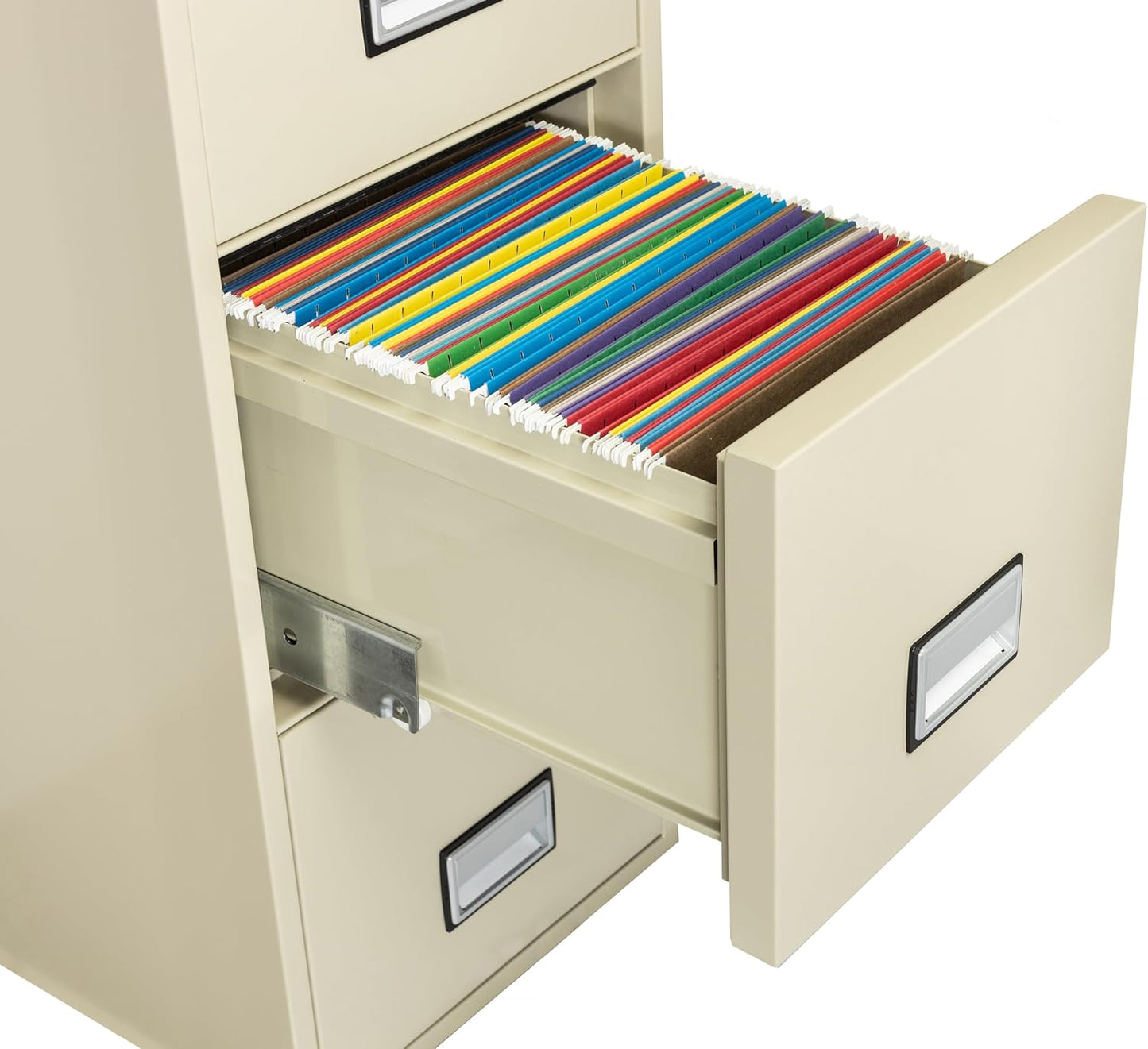 31 inch 4-Drawer Vertical Fireproof File Cabinet – Letter Size Filing – Key Lock – Water Resistant Seal – Fire and Impact Rated – Putty Finish – Model LTR4W31P