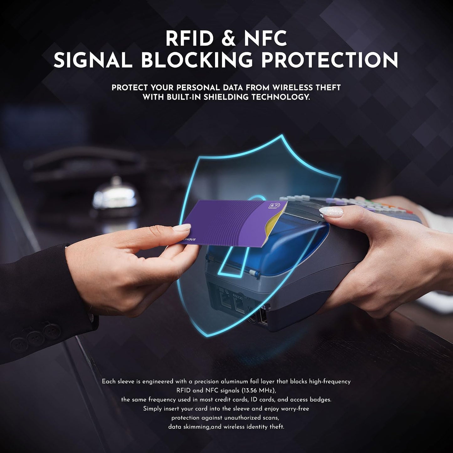 RFID Blocking Card Sleeves, 12-Pack with 2 RFID Blocking Cards|Anti-Theft Protection for Credit Cards| Contactless Skimming Defense,Ultra-Slim & Stylish|Multi-Color