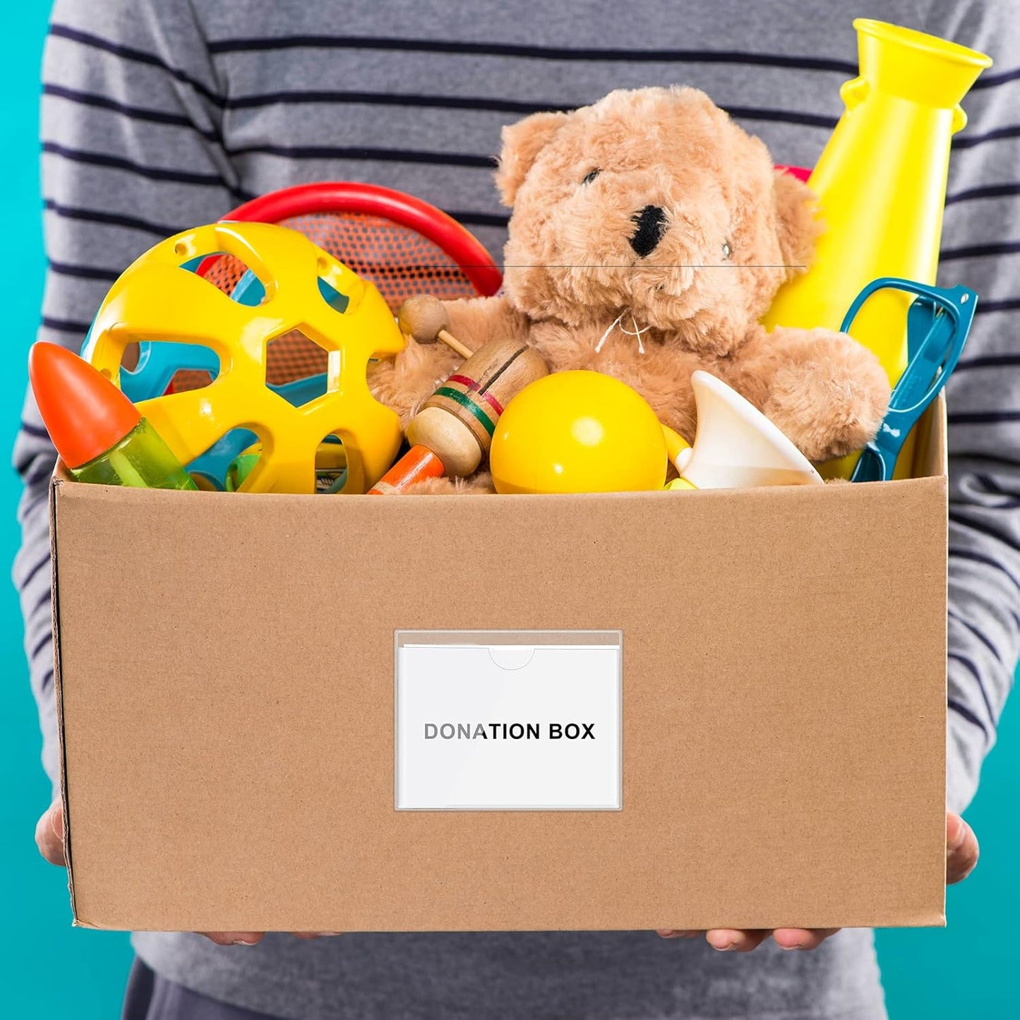 Chinco 30 Pcs Self Adhesive Pockets, Bin Labels for Storage Bins, Clear Pocket Label Sleeves, Plastic Index Card Holder with Top Open for Organizing Bins Box Drawer(2.75 x 3.5 Inches)