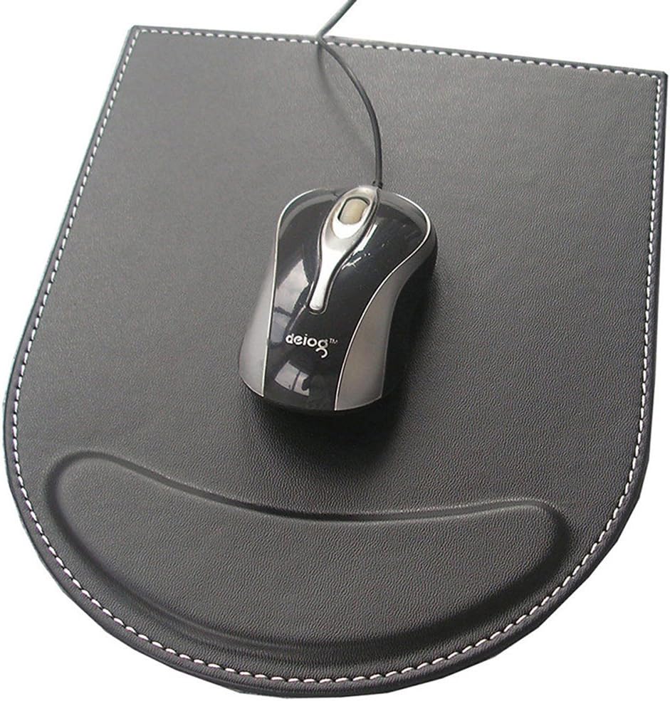 KINGFOM T31-6PCS/SET Office Desktop Decor Organizer Supplies Set PU Leather Remote Control Collection Holder, Pencil Box, Business Card Holder, Mouse Pad, Sticky Notes Paper and Dispenser