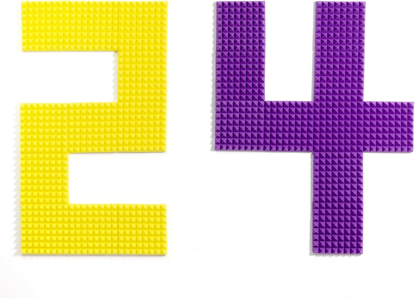 Sonicism Acoustic Panels Self-Adhesive Pyramid 12 Pack,12" X 12" X 2" Sound Proof Foam Panels for walls,35kg/m³High Density Soundproof Wall Panels Fast Expand,Sound Absorption&Decoration(Black/Yellow)