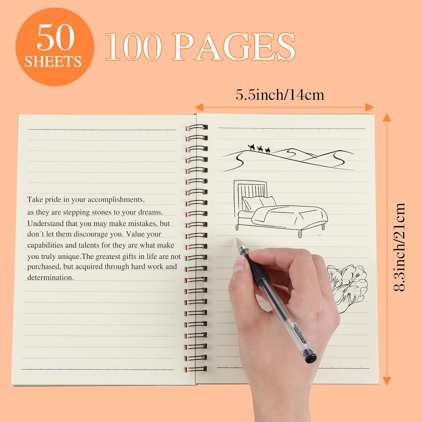 Yahenda Spiral Notebook Bulk A5 Journal Lined 8.3'' x 5.5'' Writing Composition Paper Small Notepad Subject Notebook for Students Office Business Back to School Supplies(Multi Color,36 Pcs)