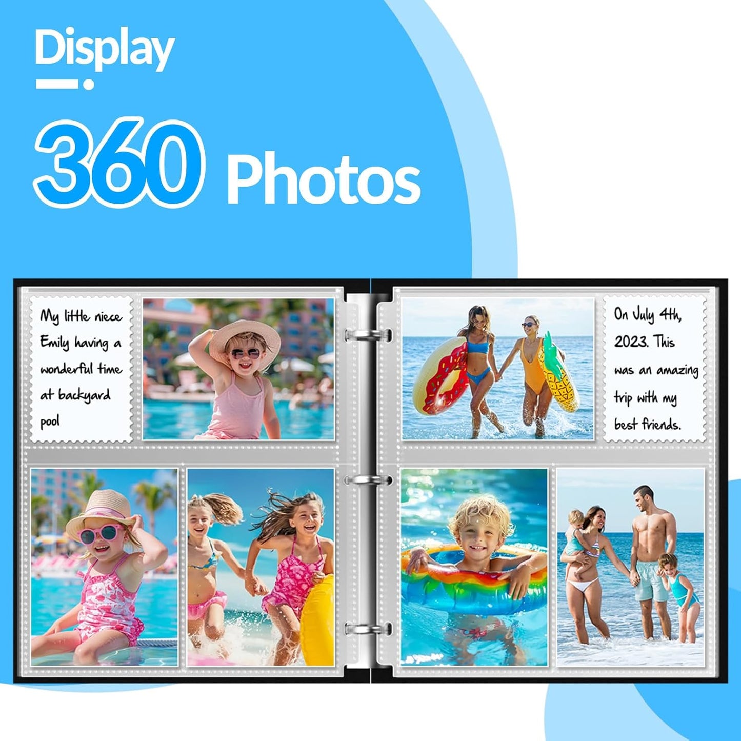 60 Pack 4x6 Photo Sleeves for 3 Ring Binder - Clear Archival Photo Protector Sleeves, Acid Free Plastic, 8.5x11