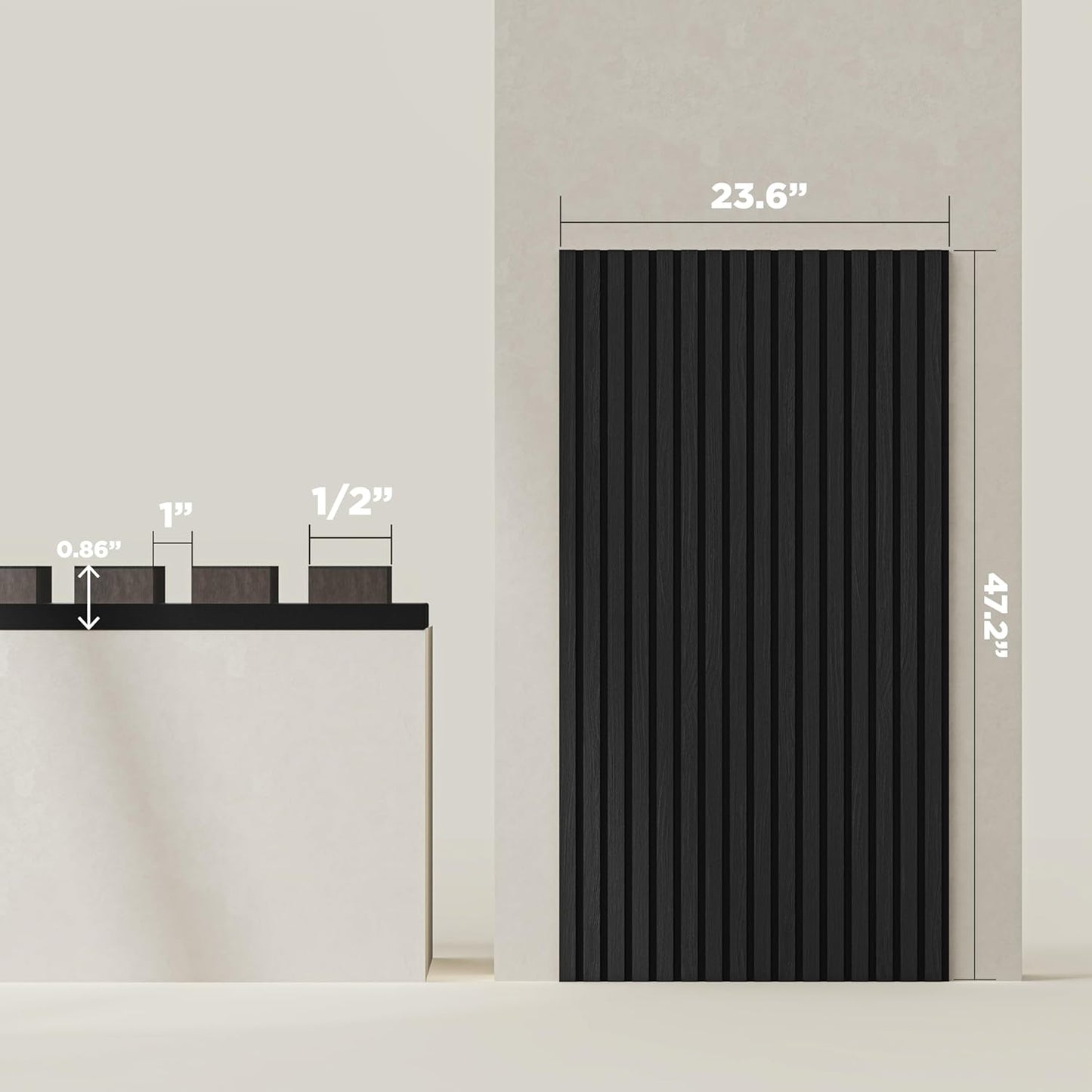 2-Pack Wood Panels for Wall - Acoustic Wood Slat Wall Panels, Soundproof Wooden Paneling for Interior Decor