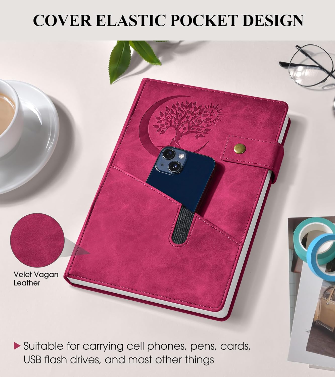 365 Page Thick Lined Journal Notebook for Men Women, A5 Leather Journals for Writing, Hardcover Notebooks for Work, School, Note Taking,Travel, Business,Personal Diary, College Ruled 5.9" x 8.4"