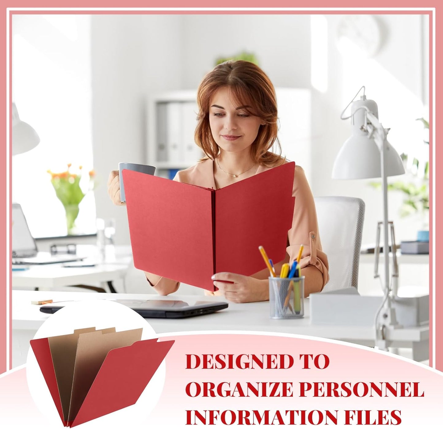 36 Pcs Classification Folders Letter Size, 2 Pocket Dividers Pressboard File Folder with Fasteners, Expanding File Organizer Bulk for Teachers, Clergy, Office, Church, Christmas (Red)