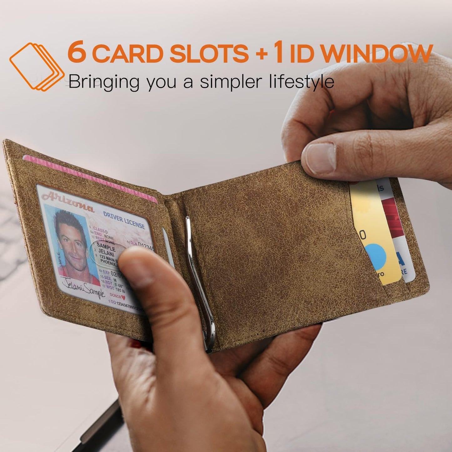 Slim Wallet for Men Genuine Leather RFID Blocking Bifold Minimalist Front Pocket Mens Wallet with Money Clip Thin Gift Box