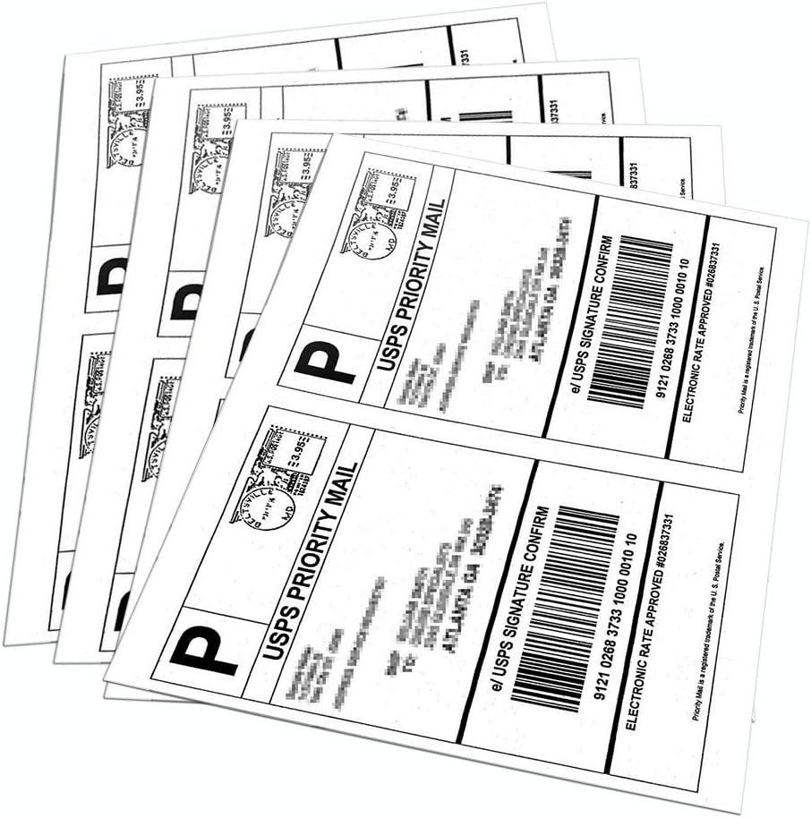 9527 Product Half Sheet Self Adhesive Shipping Labels for Laser & Inkjet Printers White Blank,2 Labels per Sheet, 200 Labels
