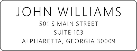 White Address Labels for Business - Personalized Return Address Labels, Custom Mailing Labels, Shipping Stickers for Envelopes and Packages (Sans Serif Font)