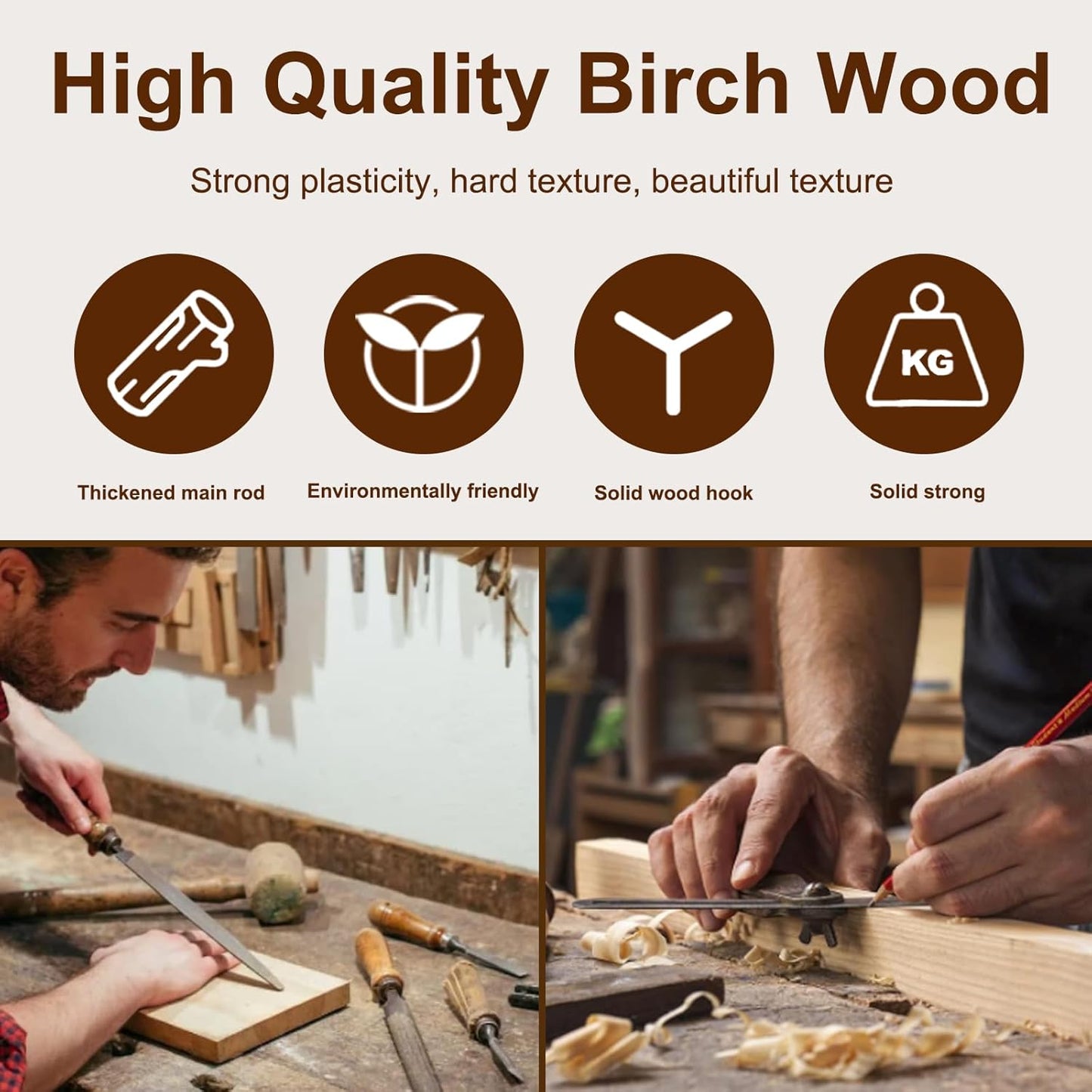 Solid Wood Coat Rack – 74.8" Freestanding Coat Racks Stand with 11 Hooks & Stable Base, Adjustable Height Modern Wooden Hall Tree for Entryway, Bedroom, Office, Home (Walnut Triangle)