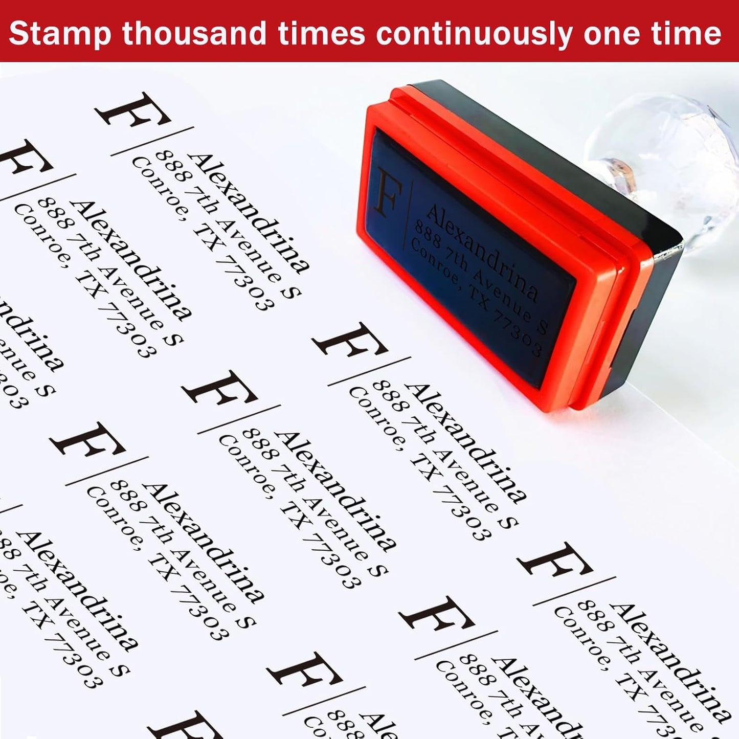 Address Stamp Self Inking Personalized 4 Lines, Custom Return Address Stamp with Clear, Consistent Impressions