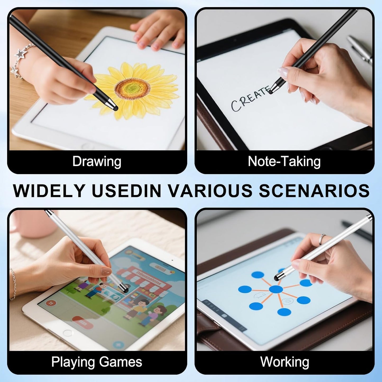 Stylus Pen [10 Pack] Universal Capacitive Touch Screen Pens for iPad/iPhone/Smartphones and Tablets,Compatible with All Capacitive Touch Screen(10 Black)