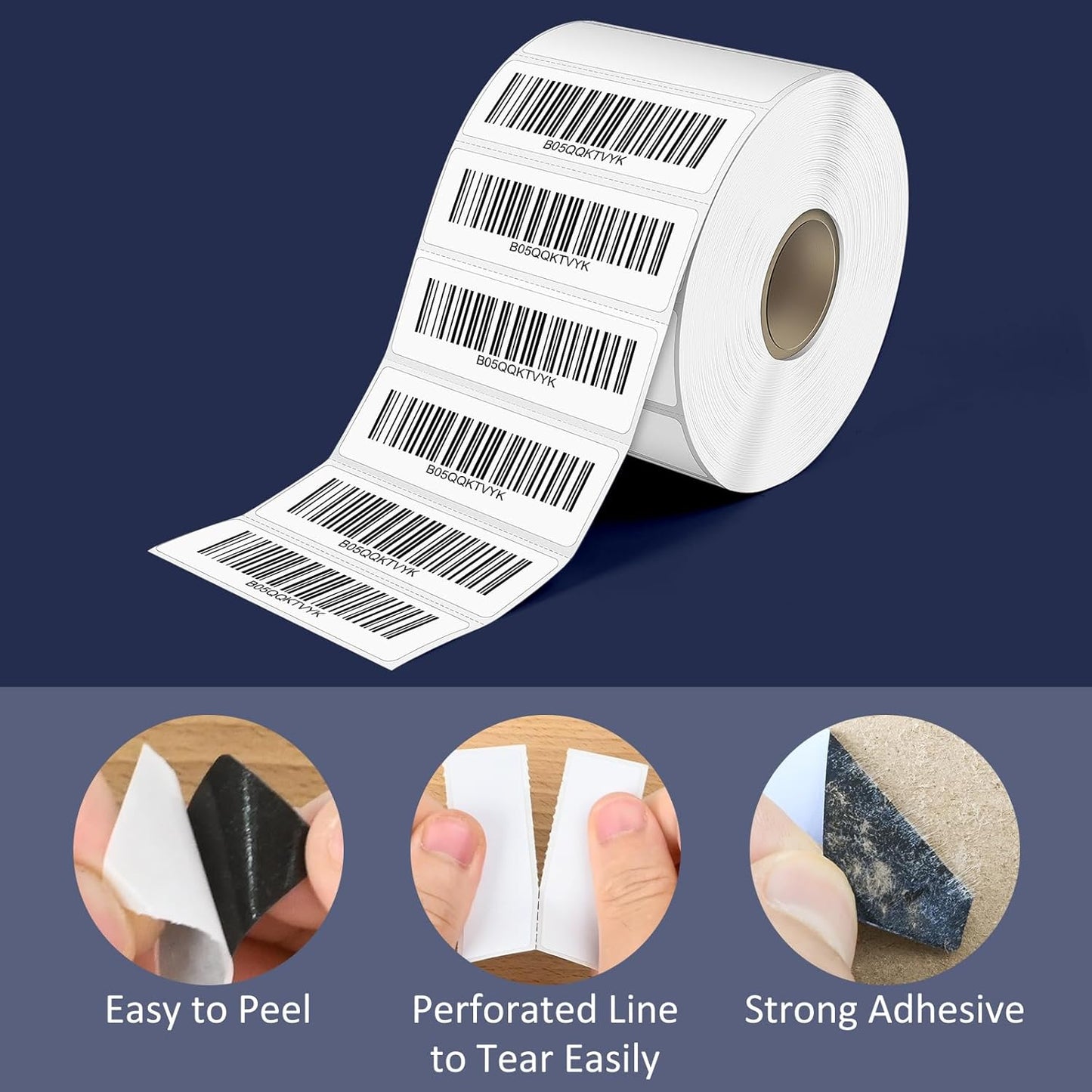 L LIKED 2.25" x 0.75" Direct Thermal Labels, Permanent Adhesive Address Barcode Label & Compatible with Rollo, Zebra and Other Desktop Printers (12 Roll, 20400 Labels)