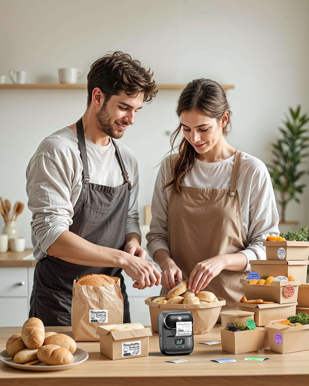 Phomemo Label Printer - M110 Thermal Label Printer Barcode Label Maker Mini Bluetooth Sticker Printer for Small Business, Home, Office, Logo, Address, Name Tag, Clothing, Organizing, Pink