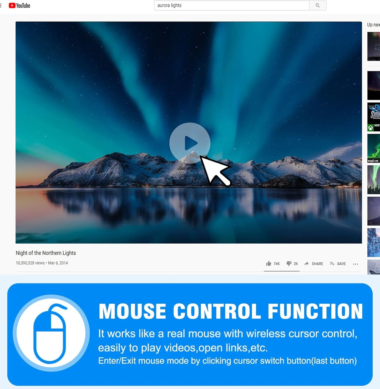 DINOSTRIKE White Presentation Clicker with Air Mouse Control, USB Type C Wireless Presenter Remote Clicker for Powerpoints Slide RF 2.4GZ Slide Advancer for Computer Laptop Mac