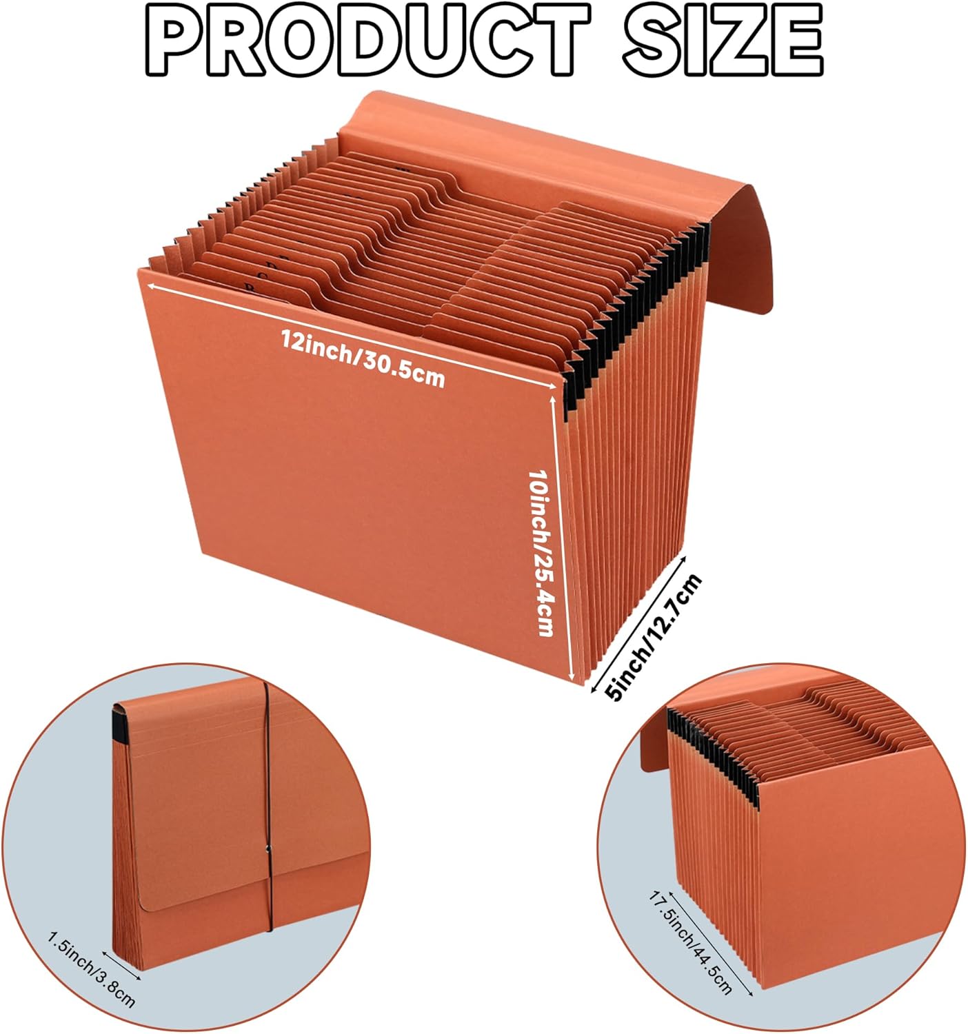 3 Packs Heavy Duty Expanding File Folder Organizer,21 Pockets Accordion File Organizer,A-Z,1/3 Cut Tabs,Letter Size,17.5Inch Expansion